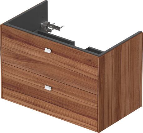 Vanity unit wall-mounted, BR410201079 Walnut Matt, Decor, Handle Chrome