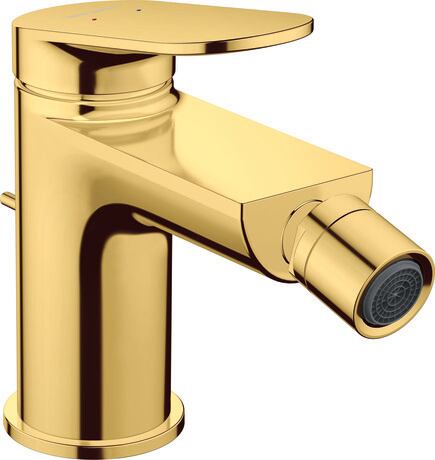 Single lever bidet mixer, WA2400001034 Gold Polished, Height: 137 mm, Spout reach: 128 mm, Flow rate (3 bar): 5 l/min