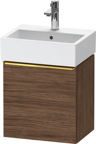 Vanity unit wall-mounted, DE4217L34210000 Walnut dark Matt, Decor, Handle Gold