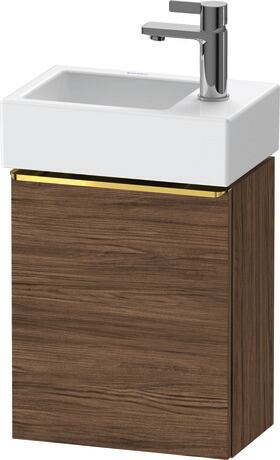 Vanity unit wall-mounted, DE4218L34210000 Walnut dark Matt, Decor, Handle Gold