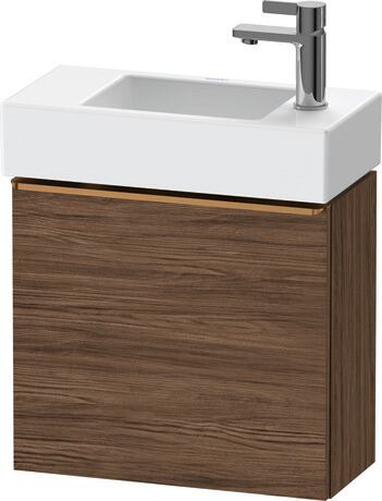 Vanity unit wall-mounted, DE4219R04210000 Walnut dark Matt, Decor, Handle Bronze