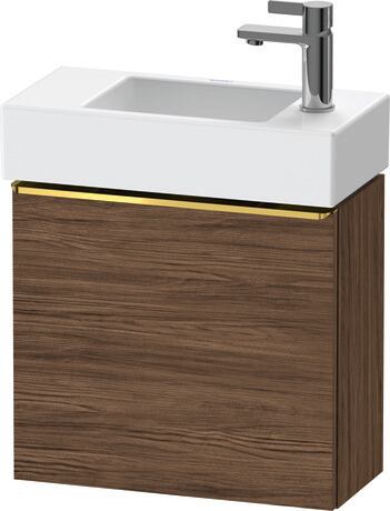 Vanity unit wall-mounted, DE4219L34210000 Walnut dark Matt, Decor, Handle Gold