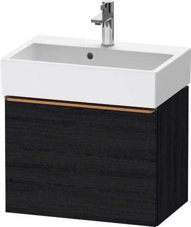 Vanity unit wall-mounted, DE4229004160000 Black oak Matt, Decor, Handle Bronze