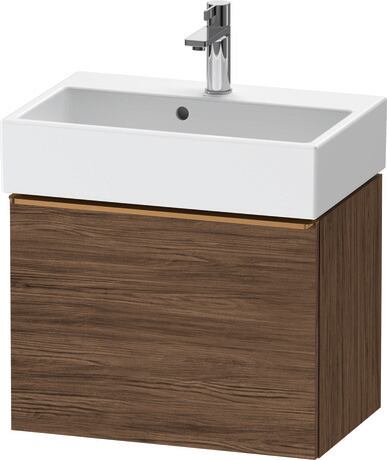 Vanity unit wall-mounted, DE4229004210000 Walnut dark Matt, Decor, Handle Bronze