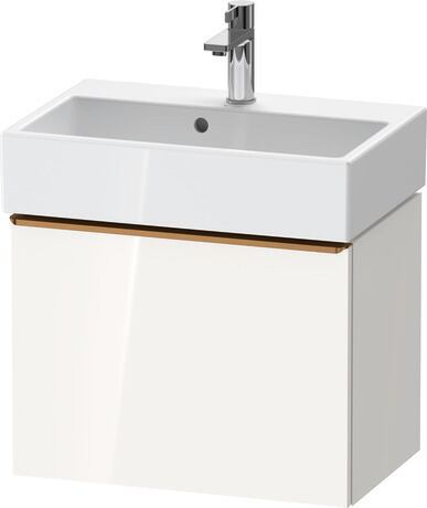 Vanity unit wall-mounted, DE4229004220000 White High Gloss, Decor, Handle Bronze