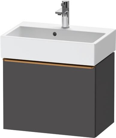 Vanity unit wall-mounted, DE4229004490000 Graphite Matt, Decor, Handle Bronze