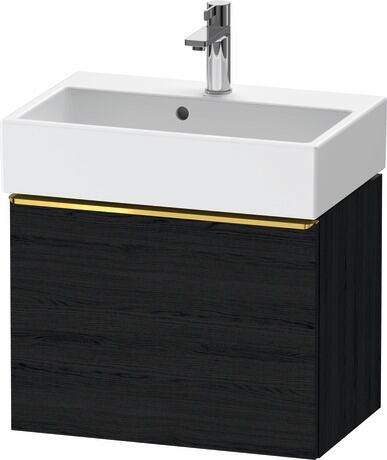 Vanity unit wall-mounted, DE4229034160000 Black oak Matt, Decor, Handle Gold