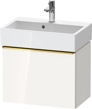 Vanity unit wall-mounted, DE4229034220000 White High Gloss, Decor, Handle Gold