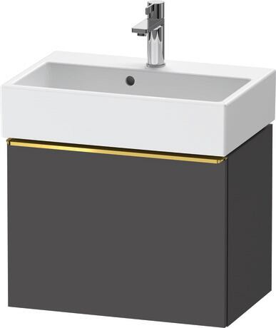 Vanity unit wall-mounted, DE4229034490000 Graphite Matt, Decor, Handle Gold