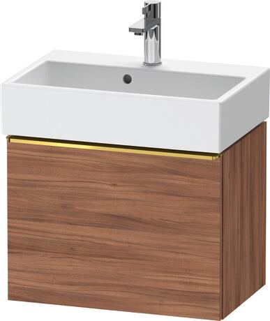 Vanity unit wall-mounted, DE4229034790000 Walnut Matt, Decor, Handle Gold