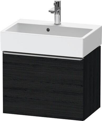 Vanity unit wall-mounted, DE4229070160000 Black oak Matt, Decor, Handle Stainless steel