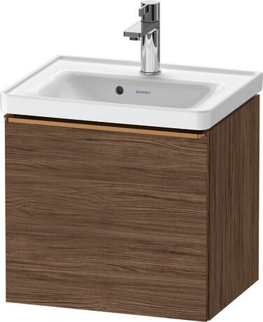 Vanity unit wall-mounted, DE4248004210000 Walnut dark Matt, Decor, Handle Bronze