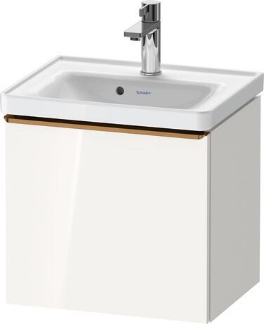 Vanity unit wall-mounted, DE4248004220000 White High Gloss, Decor, Handle Bronze