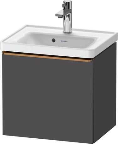 Vanity unit wall-mounted, DE4248004490000 Graphite Matt, Decor, Handle Bronze