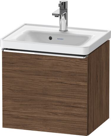 Vanity unit wall-mounted, DE4248010210000 Walnut dark Matt, Decor, Handle Chrome