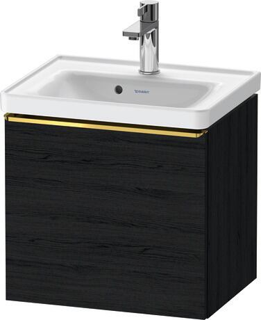 Vanity unit wall-mounted, DE4248034160000 Black oak Matt, Decor, Handle Gold