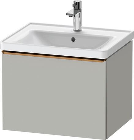 Vanity unit wall-mounted, DE4249004070000 Concrete grey Matt, Decor, Handle Bronze