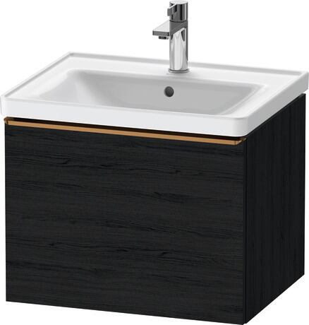 Vanity unit wall-mounted, DE4249004160000 Black oak Matt, Decor, Handle Bronze