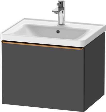 Vanity unit wall-mounted, DE4249004490000 Graphite Matt, Decor, Handle Bronze