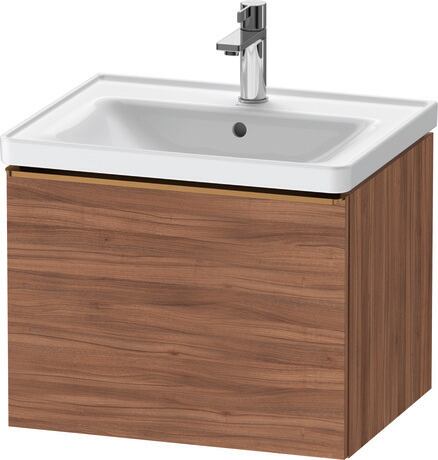 Vanity unit wall-mounted, DE4249004790000 Walnut Matt, Decor, Handle Bronze