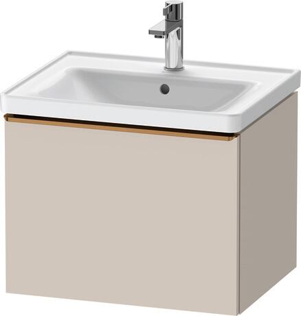 Vanity unit wall-mounted, DE4249004910000 taupe Matt, Decor, Handle Bronze