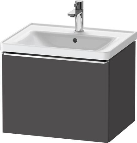 Vanity unit wall-mounted, DE4249010490000 Graphite Matt, Decor, Handle Chrome