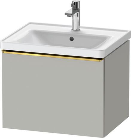 Vanity unit wall-mounted, DE4249034070000 Concrete grey Matt, Decor, Handle Gold