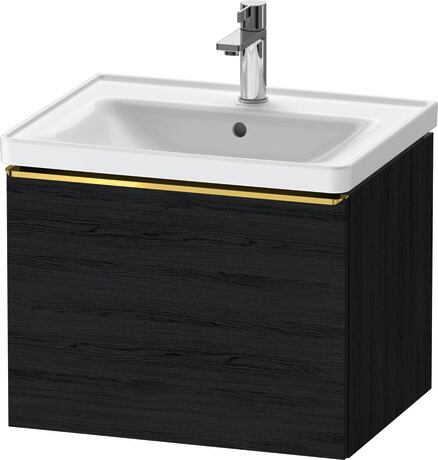 Vanity unit wall-mounted, DE4249034160000 Black oak Matt, Decor, Handle Gold