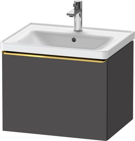 Vanity unit wall-mounted, DE4249034490000 Graphite Matt, Decor, Handle Gold