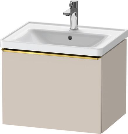 Vanity unit wall-mounted, DE4249034910000 taupe Matt, Decor, Handle Gold