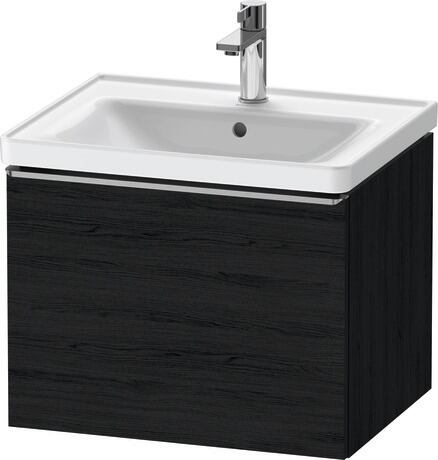 Vanity unit wall-mounted, DE4249070160000 Black oak Matt, Decor, Handle Stainless steel