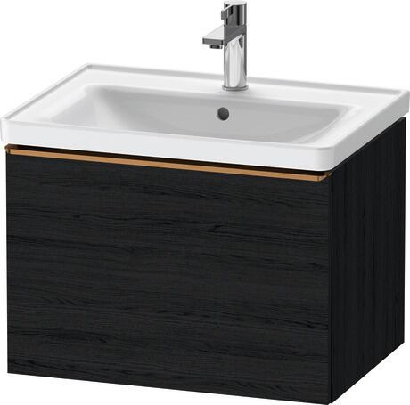 Vanity unit wall-mounted, DE4254004160000 Black oak Matt, Decor, Handle Bronze