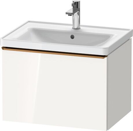 Vanity unit wall-mounted, DE4254004220000 White High Gloss, Decor, Handle Bronze