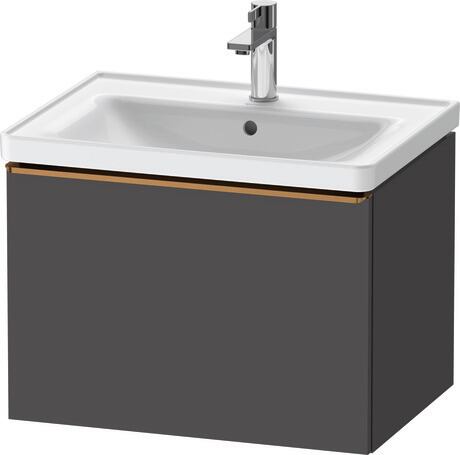 Vanity unit wall-mounted, DE4254004490000 Graphite Matt, Decor, Handle Bronze