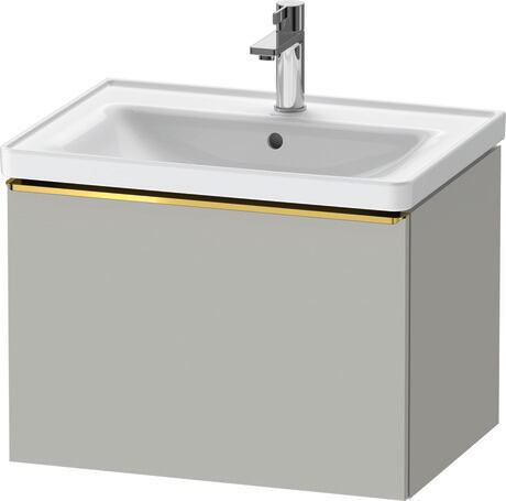 Vanity unit wall-mounted, DE4254034070000 Concrete grey Matt, Decor, Handle Gold