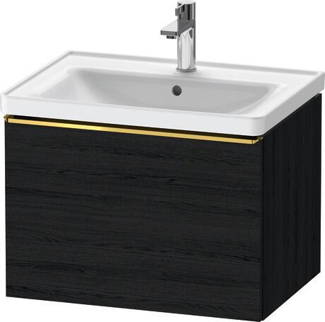 Vanity unit wall-mounted, DE4254034160000 Black oak Matt, Decor, Handle Gold