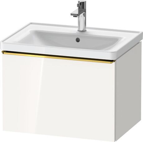 Vanity unit wall-mounted, DE4254034220000 White High Gloss, Decor, Handle Gold