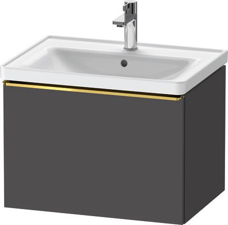 Vanity unit wall-mounted, DE4254034490000 Graphite Matt, Decor, Handle Gold