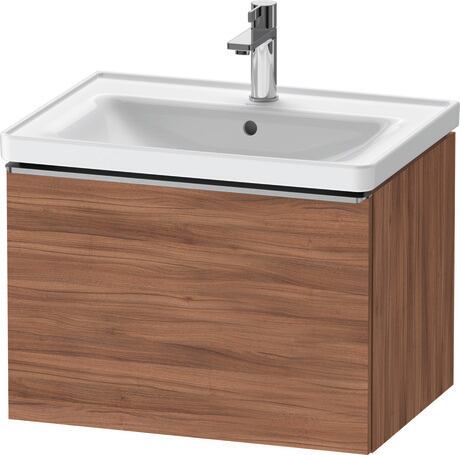 Vanity unit wall-mounted, DE4254070790000 Walnut Matt, Decor, Handle Stainless steel