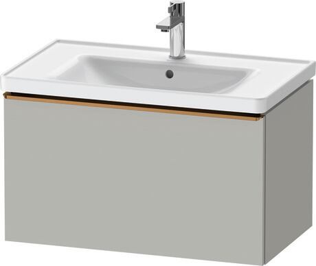 Vanity unit wall-mounted, DE4255004070000 Concrete grey Matt, Decor, Handle Bronze