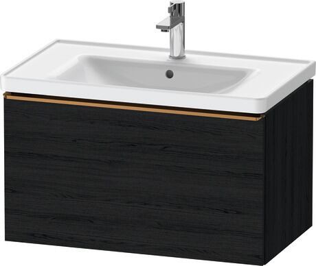 Vanity unit wall-mounted, DE4255004160000 Black oak Matt, Decor, Handle Bronze