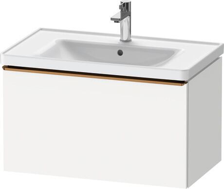 Vanity unit wall-mounted, DE4255004180000 White Matt, Decor, Handle Bronze