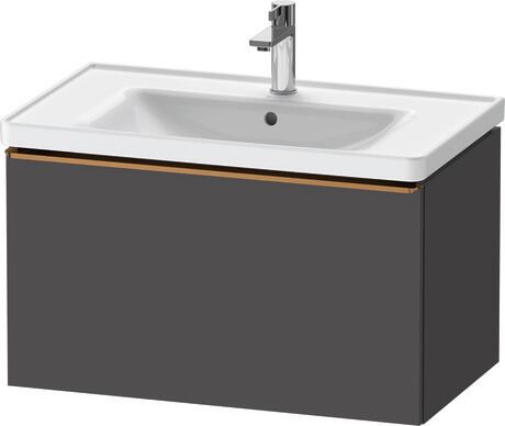 Vanity unit wall-mounted, DE4255004490000 Graphite Matt, Decor, Handle Bronze