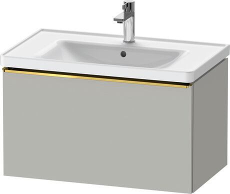 Vanity unit wall-mounted, DE4255034070000 Concrete grey Matt, Decor, Handle Gold