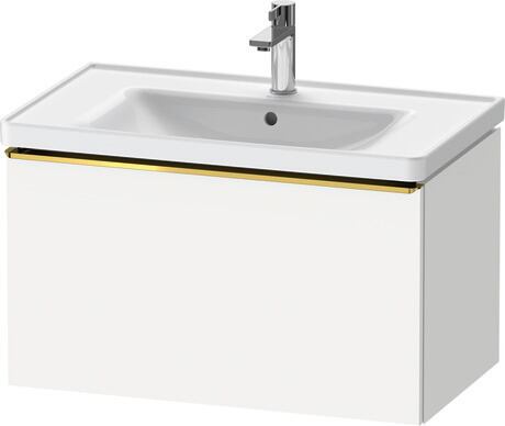 Vanity unit wall-mounted, DE4255034180000 White Matt, Decor, Handle Gold