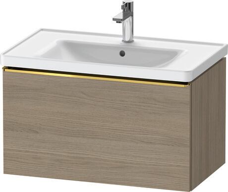 Vanity unit wall-mounted, DE4255034350000 Oak terra Matt, Decor, Handle Gold