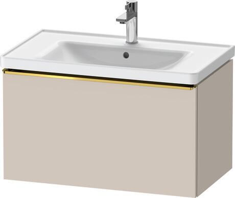 Vanity unit wall-mounted, DE4255034910000 taupe Matt, Decor, Handle Gold