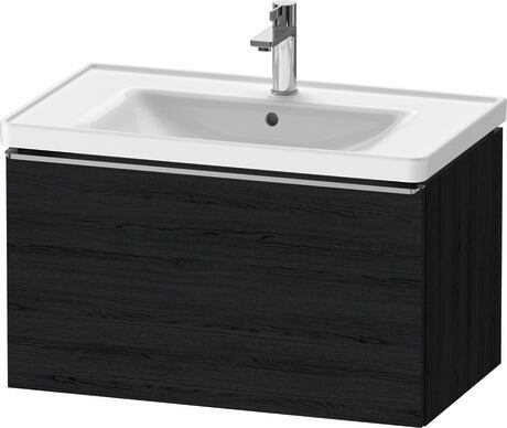 Vanity unit wall-mounted, DE4255070160000 Black oak Matt, Decor, Handle Stainless steel