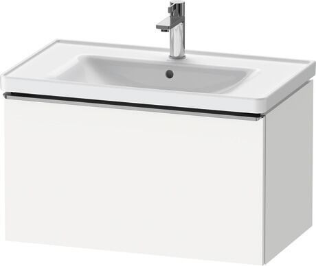 Vanity unit wall-mounted, DE4255070180000 White Matt, Decor, Handle Stainless steel