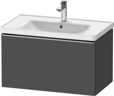 Vanity unit wall-mounted, DE4255070490000 Graphite Matt, Decor, Handle Stainless steel